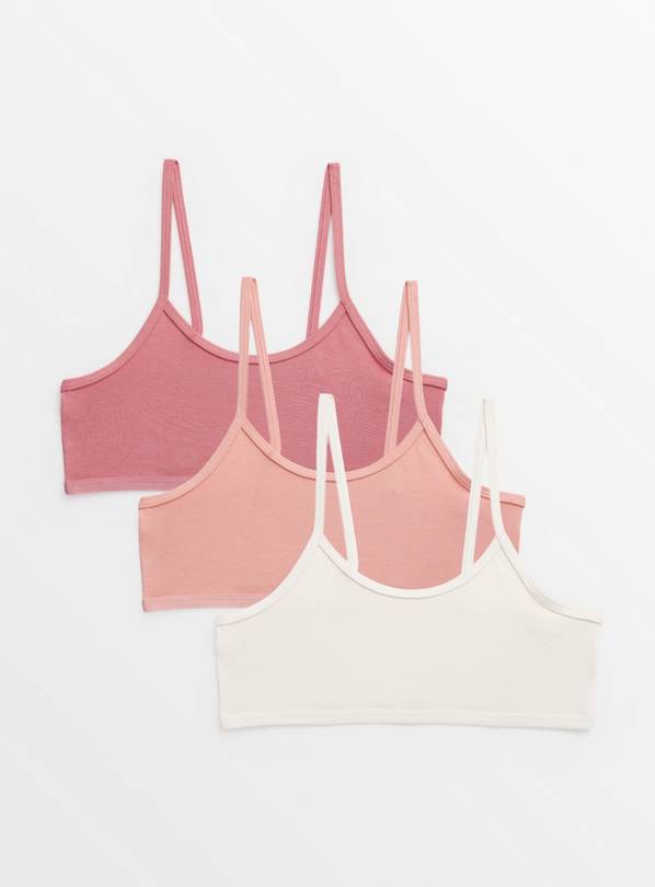 Plain Pink Strappy Crop Tops 3 Pack 13-14 years